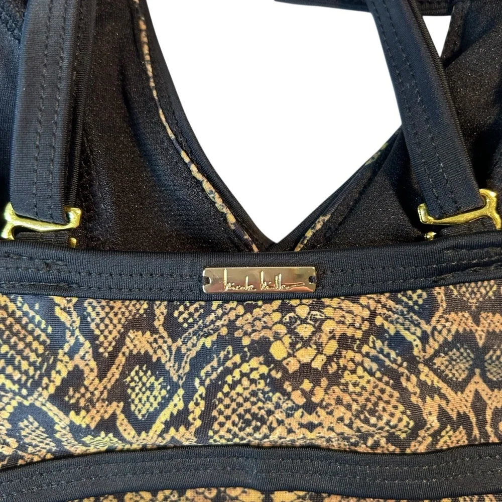 NEW Nicole Miller Swimsuit One Piece Snakeskin Print Size Small New Without Tags